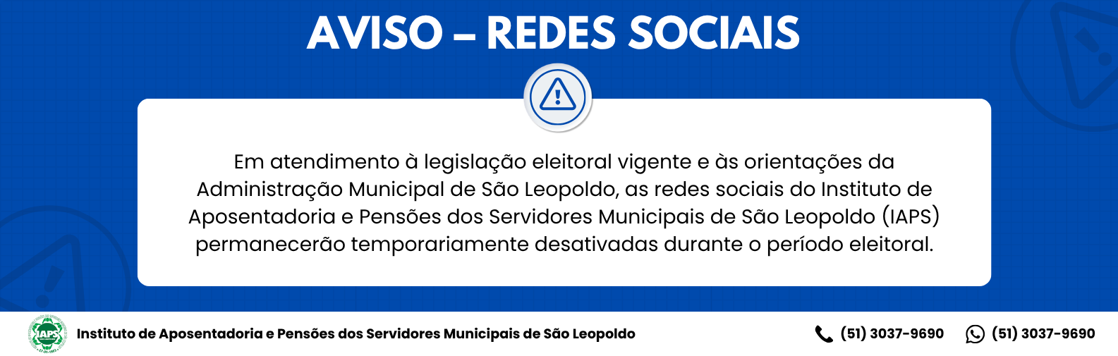 Aviso rede sociais